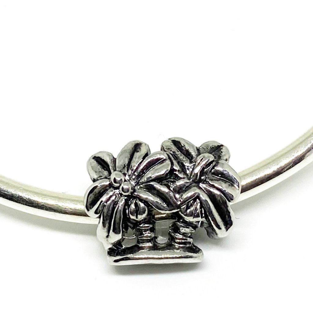 Free S/H Pugster Double Palm Tree Plate Beach Vacation Bracelet Charm